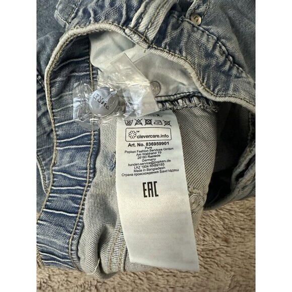 Pure By Ulla Popken Shorts Women’s Size 14 Blue Burmuda New - Picture 9 of 14